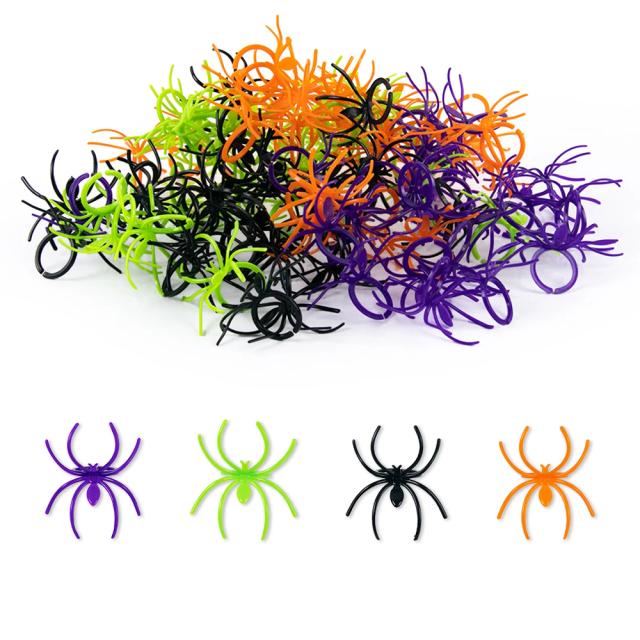 Anéis de Halloween Coloridos para Crianças - Conjunto de 20, 40 ou 60 Peças como Favores de Festa e Acessórios Divertidos
