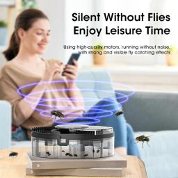 Automatic Fly Armadilhas e Pest Catcher, Controle USB, Flytrap removível, Indoor Insect Reject, Silencioso, Casa, Cozinha - Image 6