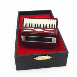 Mini Acordeão De Madeira Com Caixa Preta, Instrumento Musical Miniatura, Casa De Bonecas, Presente - Image 5