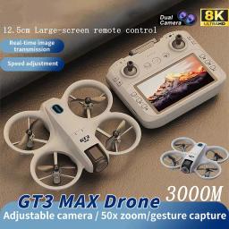 Gt3 max mini com led dobrável drones gps 8k hd câmera dupla motor sem escova intelligen evitar obstáculos rc quadcopter brinquedo presente - Image 2