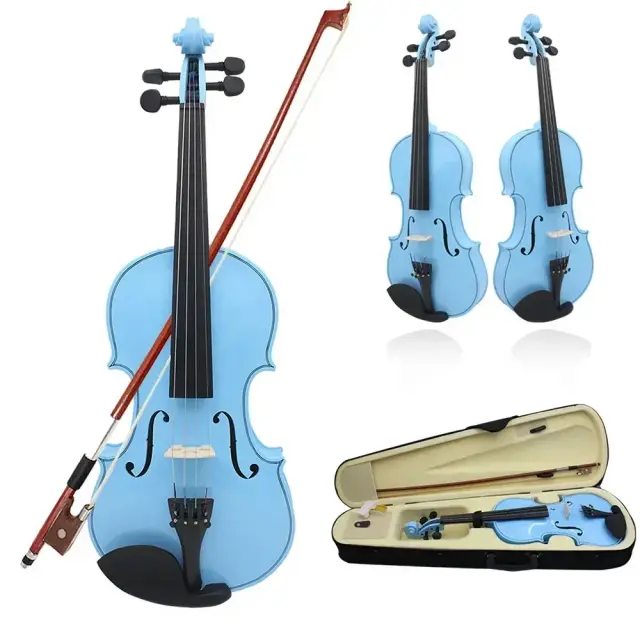 Violino Acústico de Madeira Maciça 4/4 para Iniciantes e Profissionais - Instrumento de Cordas de Alta Qualidade