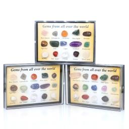 Caixa da coleção Minerais do Mundo, Espécime de cristal, Amostras de minério, Pedra Natural, Pedras preciosas brutas colecionáveis, Presente, 12, 15, 36 Pcs, Conjunto - Image 2