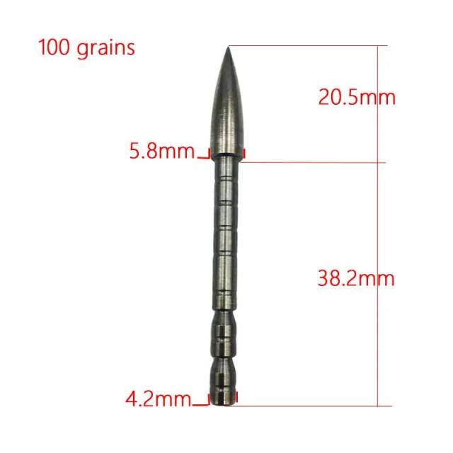 12pçs 4.2mm ponta de bala cabeça de flecha diy 80 100 120 grão para id 4.2mm eixo de flecha cabeça de flecha acessório de tiro com arco