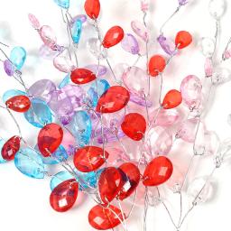 10/20pcs 16cm de bouquet acrílico artificial com contas decoração de casamento DIY noiva ornamento do cabelo bouquet flor de cristal acessórios para o cabelo artesanato presente de festa ao ar livre jardim - Image 5