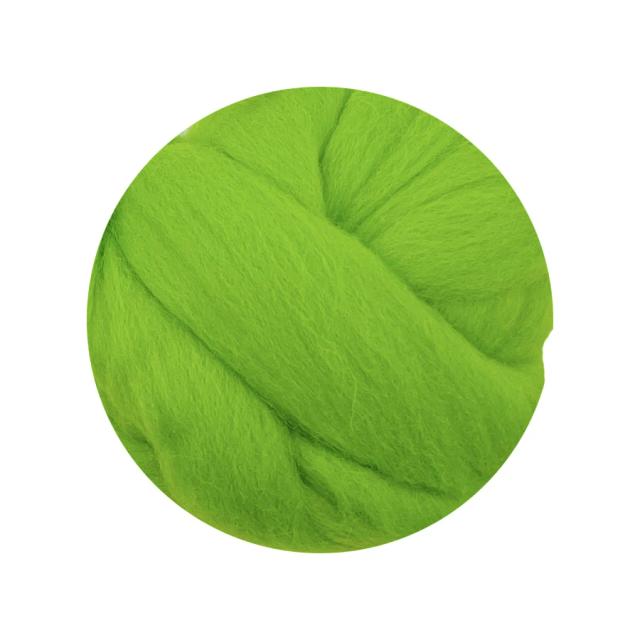 Fibra de Feltro de Lã Verde Artesanal para DIY - Ideal para Flores, Árvores e Artesanato de Natal (10g, 50g, 100g)