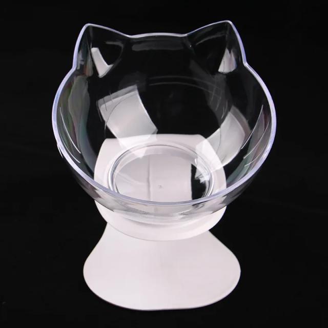 Tigela Antiderrapante Dupla para Gatos com Suporte Inclinado - Alimentador para Cães e Gatos