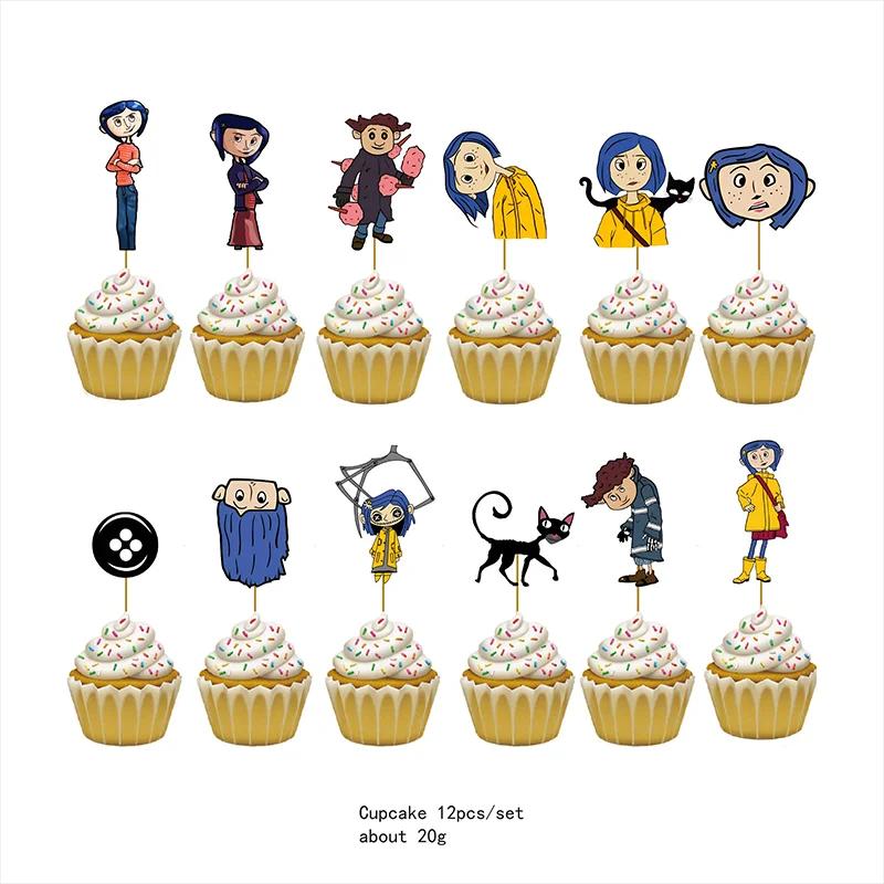 Descartável Coraline Birthday Party Decoração Set, Prato de talheres, favo de mel, guardanapos bolo, Toppers para criança, Suprimentos de chuveiro - Image 1