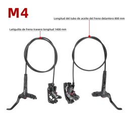 Meroca conjunto de freio hidráulico mtb de 4 pistões com capa protetora de silicone freio dianteiro e traseiro 800mm/1400mm freio a disco de bicicleta para mtb - Image 2