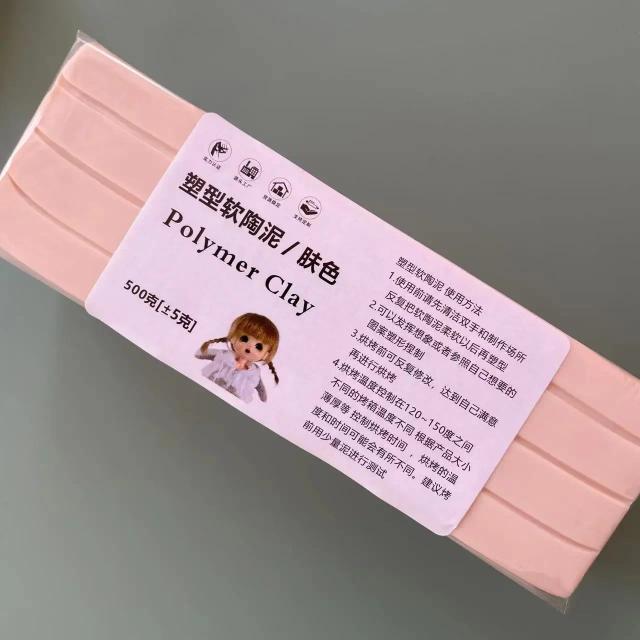 Argila macia para modelagem manual em tom de pele clara, ideal para esculturas detalhadas de cabeças, 450g