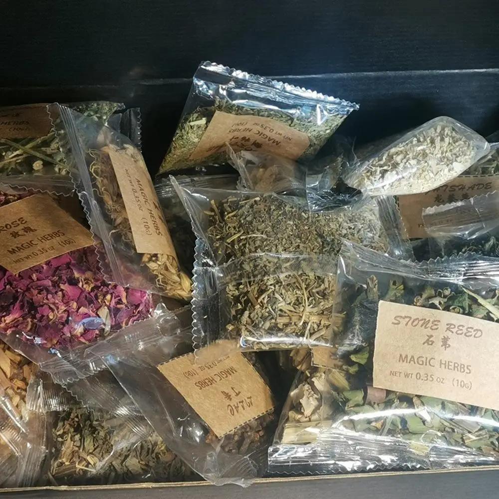 Feitiçaria Kit Suprimentos Caixa, Witch Herbs Spells Kit, 36 Mini Frascos de Cristal Ervas Secas Velas para Iniciantes Altar - Image 1