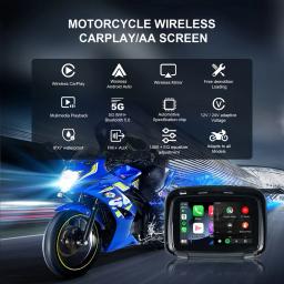 Navegador GPS para motocicleta, Carplay sem fio, IPX7 impermeável, 5 "Touch Screen, Android Auto Monitor - Image 4