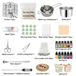 Kit de fabricação de velas, pote de derramamento, adesivos, fixador de velas, ferramentas artesanais, faça você mesmo, velas de cera de aromaterapia, conjuntos de ferramentas de fabricação - Image 2