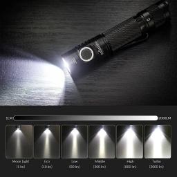 (Código: SC31T08, economize 8 $) Soffirn SC31T 2000LM Lanterna tática USB C recarregável LED Tocha 18650 Lanterna com interruptor traseiro - Image 2