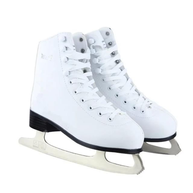 Patins de Gelo Infantil em Couro Genuíno, Confortáveis e Impermeáveis, Ideais para Iniciantes com Lâmina e Sola Acolchoada