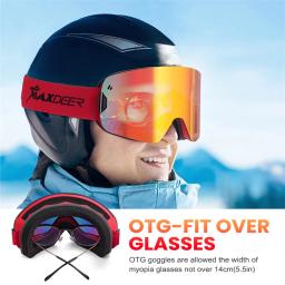 Óculos de esqui magnéticos homens snowboard óculos de camada dupla lente anti-nevoeiro uv400 óculos de neve feminino snowmobile óculos de esqui otg - Image 4