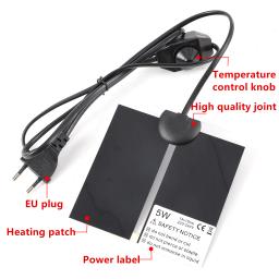 Esteira térmica ajustável para répteis, almofadas quentes, controlador de temperatura, suprimentos para terrário, pet escalado, 5-45W - Image 2