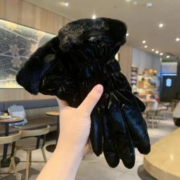 Luvas de esqui femininas inverno velo engrossado quente de pelúcia algodão impermeável luvas de tela sensível ao toque para equitação ao ar livre montanhismo - Image 2