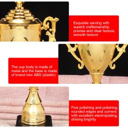 Troféu Plástico Dourado com Tampa Vencedores, Troféu para Vencedor, Crianças e Adultos, Basquete e Futebol, 8.5" - Image 5