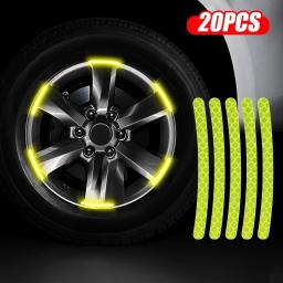 Adesivos refletivos para cubo de roda de carro, bicicleta, motocicleta, aviso de segurança, decoração, tira reflexiva, fitas luminosas autoadesivas - Image 2