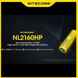 Bateria Recarregável Nitecore, Bateria Li-ion 21700 pela Certificação CE, NL2160HP, 6000mAh - Image 1