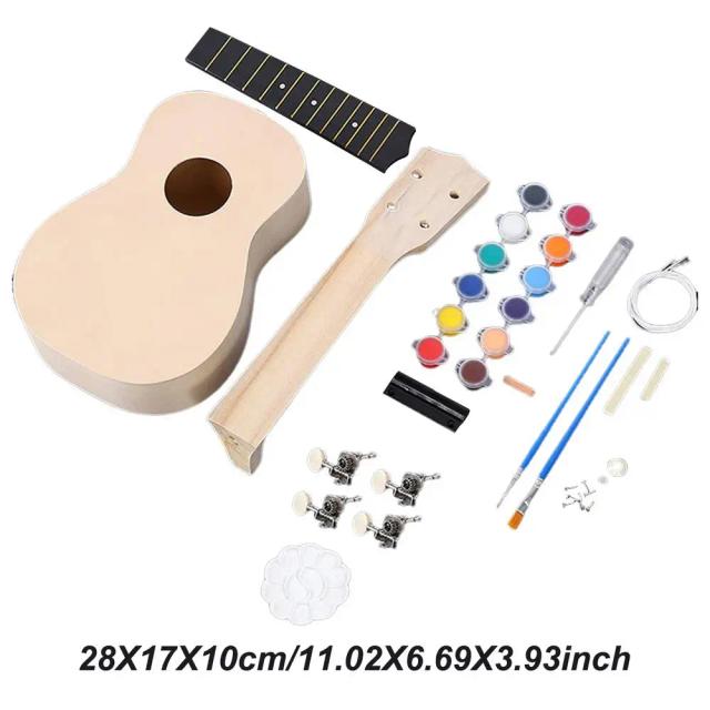 Kit Completo de Ukulele de Madeira para Iniciantes com Fingerboard de Basswood - Tamanhos 21" e 23"