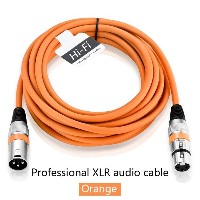 Cabo de Extensão XLR Macho para Fêmea Profissional para Microfone Balanceado e Mixer de Áudio