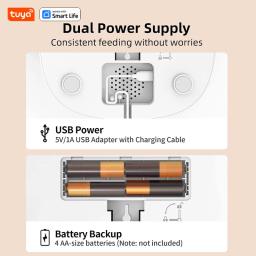 Alimentadores automáticos do gato com Wi-Fi, 2 gatos, 4L, distribuidor do alimento com controle do App, bacias de aço inoxidável dobro, baixos alarmes do alimento - Image 5