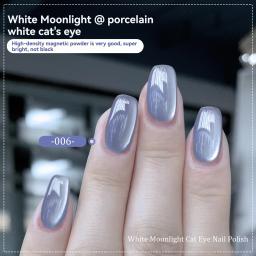 Esmalte com gel magnético Cat, Luar Prateado, Efeito Olho de Gato, Brilho Espumante, Verniz Semi-Permanente, Cerâmica Suave, 8ml - Image 5