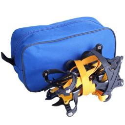 Grampos de aço inoxidável empacotadas 10 dentes Kits de escalada de gelo ajustável com bolsa de transporte, caminhadas, pesca, jogging, 1 par - Image 3