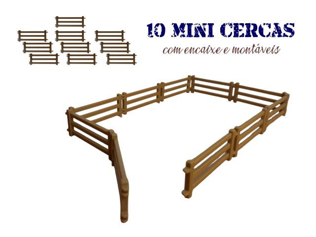 Kit de 10 Mini Cercas para Decoração de Terrários, Maquetes e Mini Mundos - Miniatura de Cerquinha 6x3cm
