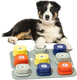 MEWOOFUN Pet Comunicação Vocal Training Brinquedo Interativo, Botão Do Cão, Gravar Falando, Bell Ringer com Pad e Adesivo, Fácil de Usar - Image 2