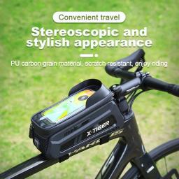 X-TIGER saco de bicicleta quadro tubo frontal saco ciclismo bicicleta à prova dwaterproof água caso telefone titular 8 polegadas touchscreen saco accessorie - Image 2