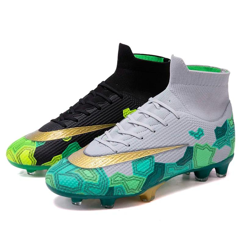 Oem superfly botas de futebol masculino esportes chuteiras sapatos de futebol ag crianças formadores tênis alta superior meia atlético pé bola sapatos homem - Image 1