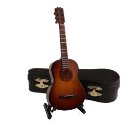 Modelo clássico de guitarra folclórica de madeira, Decoração Mini Instrumento Musical, Presente para Quarto e Sala de Estar, 10cm - Image 5