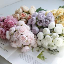 Pequeno chá rosa mão bouquet, flores do casamento, decoração para casa, fotografia arranjo, 27 cabeça - Image 2