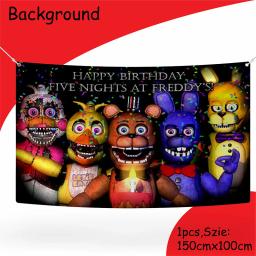 Fnaf freddy engraçado decorações de festa talheres copo prato guardanapo adesivo toalha de mesa balões fundo crianças suprimentos de chá de bebê - Image 3