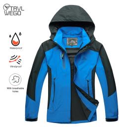 Trvlwego acampamento caminhadas jaqueta dos homens outono esportes ao ar livre casacos escalada trekking blusão viagem jaquetas à prova dwaterproof água preto - Image 1