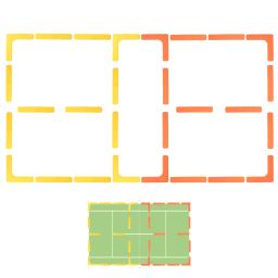 Pickleball Tribunal linhas marcador Kit, Anti-derrapante e resistente ao vento, Throw Down marcadores, Net para Tribunal ao ar livre, 28Pcs - Image 1