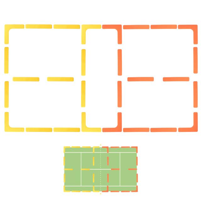 Kit de Marcadores para Quadra de Pickleball: Antiderrapante, Resistente ao Vento e Completo com 28 Peças