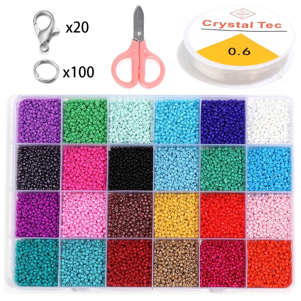 Multicolor Seed Beads Set para Fazer Jóias, Contas para Pulseiras, Bead Craft, Carta de Vidro, DIY Arte e Artesanato, 2mm - Image 1