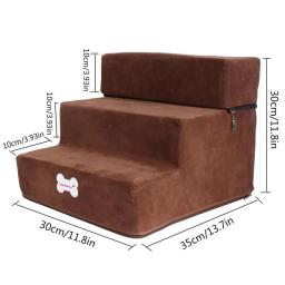 Escada de cama removível antiderrapante, escada de rampa para cães pequenos e gatos, suprimentos para cães, 3 passos, 30cm - Image 6