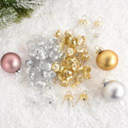 50/100 pçs redondo bolas de natal bonés bola de natal pendurado ornamentos tampa de metal removível pingentes de árvore de natal decoração de casa ano novo - Image 6