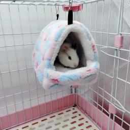Mini gaiola colorida e confortável para pequenos animais, Casa de hamster, Cama pequena para dormir, Ninho de cobaia, Ninho quente para coelho e esquilo - Image 3