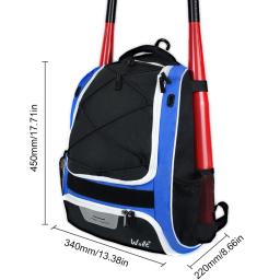 Baseball Bat Mochila com Cerca Gancho e Sapatos Compartimento, Saco De Esportes, Multi Bolsos, Jovem Adulto - Image 6