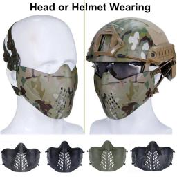 Máscara tática meia face macia respirável treinamento cs jogo protetor de boca airsoft paintball acessórios multicolorido - Image 1