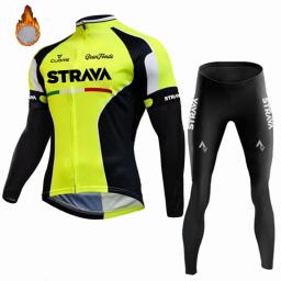 Strava-Roupas Masculinas de Ciclismo, Roupas de Corrida de Bicicleta, Camisolas de Bicicleta, Ciclo Jersey, Road Bikes, Inverno, 2022 - Image 2