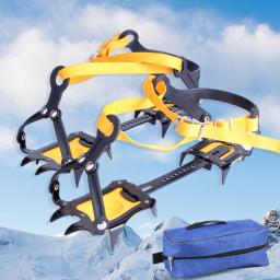 Kits de escalada de gelo em aço inoxidável 1 par de crampons empacotos neve antiderrapante sobre sapatos para caminhadas, pesca, 10 dentes - Image 2