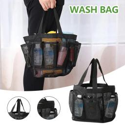 Cesta de chuveiro portátil pendurado saco de toalete respirável caixa de armazenamento adequado para banheiro dormitório universitário ginásio acampamento - Image 1