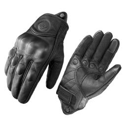 Luvas da motocicleta das mulheres dos homens moto couro ciclismo luva moto atv motor s 3xl proteção de bicicleta quatro estações primavera outono - Image 2