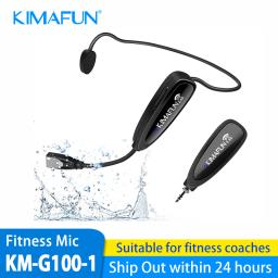 Kimagfun-Sistema de Microfone Sem Fio, Microfone Impermeável para Fitness,Spinning, Aeróbica, Ioga, Treinador de Pilates, 2.4G - Image 1